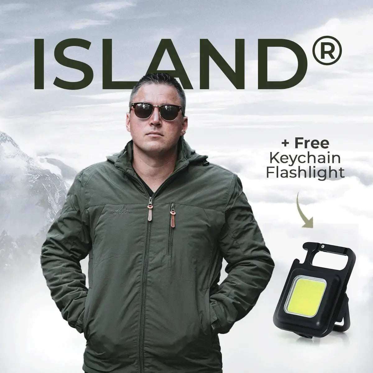 Island® Tactical Military Jacket (+ Free Keychain Flashlight)